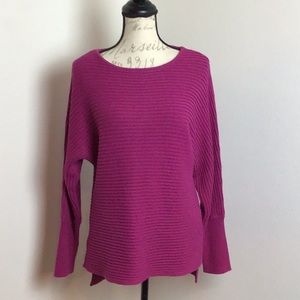 Rachel Zoe-Batwing Sleeved Ribbed Sweater